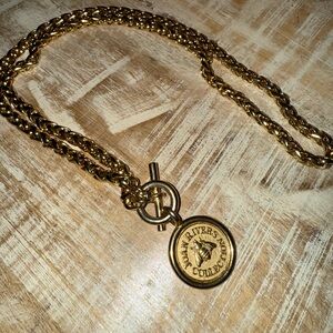 Joan Rivers Gold Double Chain Necklace with Medallion